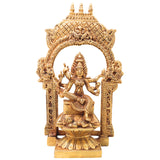 Brass Mariamman Idol, Handcrafted Mariamma Murti, Samayapuram Amman Statue for Pooja, Home Decor, Religious Gift, Gold, 12 Inch, 1 Piece