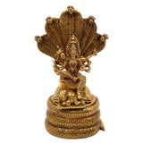 Brass Goddess Mariamman Idol on Sheshnag | Mariamma, Mariyammal, Maari Amman Murti | South Indian Temple Statue, Home Decor, Spiritual Gift,Gold, 10.5 Inch, 1 Piece