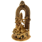 Brass Mariamman Idol, Mariamma Shakti Amman Statue, Samayapuram Angala Parameshwari Murti | Handmade Peetal Pooja Decor Gift,Gold, 11 Inch, 1 Piece