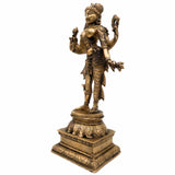 Brass Ardhanarishvara Idol, Ardhnarishwar Statue, Shiv Parvati Double Avatar, Lord Shiva Parvati Combined Sculpture, Gold, 13 Inch, 1 Piece