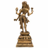 Brass Ardhanarishvara Idol, Ardhnarishwar Statue, Shiv Parvati Double Avatar, Lord Shiva Parvati Combined Sculpture, Gold, 13 Inch, 1 Piece