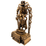 Handcrafted Brass Mahalakshmi Idol with Prabhavali, Shri Lakshmi Devi, Kamala Padmavati Statue for Pooja Room, Home Temple & Vastu Decor,Gold, 17 Inch, 1 Piece