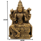 Brass Dhanvantari Idol, Lord Dhanvantari Murti, Ayurveda God Statue, Vaidya Narayana Brass Vigraha for Puja, Home Decor & Healing,Gold, 9 Inch, 1 Piece