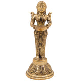 Bhunes Brass Deep Lakshmi, Deep Lady Brass, Lamp Lady, Diya, Lady Standing With Lamps, Deeplakshmi, Deep Laxmi,Gold, 10 Inch, 1 Piece