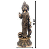 Handcrafted Brass Mahalakshmi Idol, Shree Lakshmi Devi | Kamala | Ashta Lakshmi | Vaishnavi | Wealth & Prosperity Murti for Pooja, Home Temple & Decor,Gold, 18 Inch, 1 Piece
