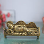 Brass Sleeping Buddha Idol – Handcrafted Reclining Gautama Buddha Statue | Shakyamuni Nirvana Murti for Home Decor, Meditation, Pooja & Gifts