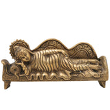 Brass Sleeping Buddha Idol – Handcrafted Reclining Gautama Buddha Statue | Shakyamuni Nirvana Murti for Home Decor, Meditation, Pooja & Gifts,Gold, 3 Inch, 1 Piece