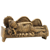 Brass Sleeping Buddha Idol – Handcrafted Reclining Gautama Buddha Statue | Shakyamuni Nirvana Murti for Home Decor, Meditation, Pooja & Gifts,Gold, 3 Inch, 1 Piece