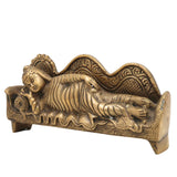 Brass Sleeping Buddha Idol – Handcrafted Reclining Gautama Buddha Statue | Shakyamuni Nirvana Murti for Home Decor, Meditation, Pooja & Gifts,Gold, 3 Inch, 1 Piece