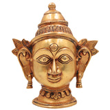 Handcrafted Brass Gowri Head Idol, Parvati | Gauri | Mahagauri | Uma | Shakti Vigraham for Pooja, Home Temple & Decor,Gold, 7 Inch, 1 Piece