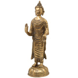 Brass Lord Buddha Idol | Gautama Buddha Murti | Meditating Dhyana Buddha Statue for Home Decor, Pooja, Vastu & Gifts,Gold, 16.5 Inch, 1 Piece