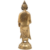 Brass Lord Buddha Idol | Gautama Buddha Murti | Meditating Dhyana Buddha Statue for Home Decor, Pooja, Vastu & Gifts,Gold, 16.5 Inch, 1 Piece