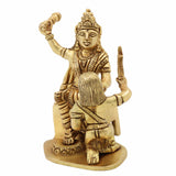 Brass Bagalamukhi Mata Idol, Pitambari Brass Statue, Divine Baglamukhi Devi Figurine for Pooja and Home Decor, Gold, 5 Inch, 1 Piece