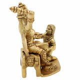 Brass Bagalamukhi Mata Idol, Pitambari Brass Statue, Divine Baglamukhi Devi Figurine for Pooja and Home Decor, Gold, 5 Inch, 1 Piece