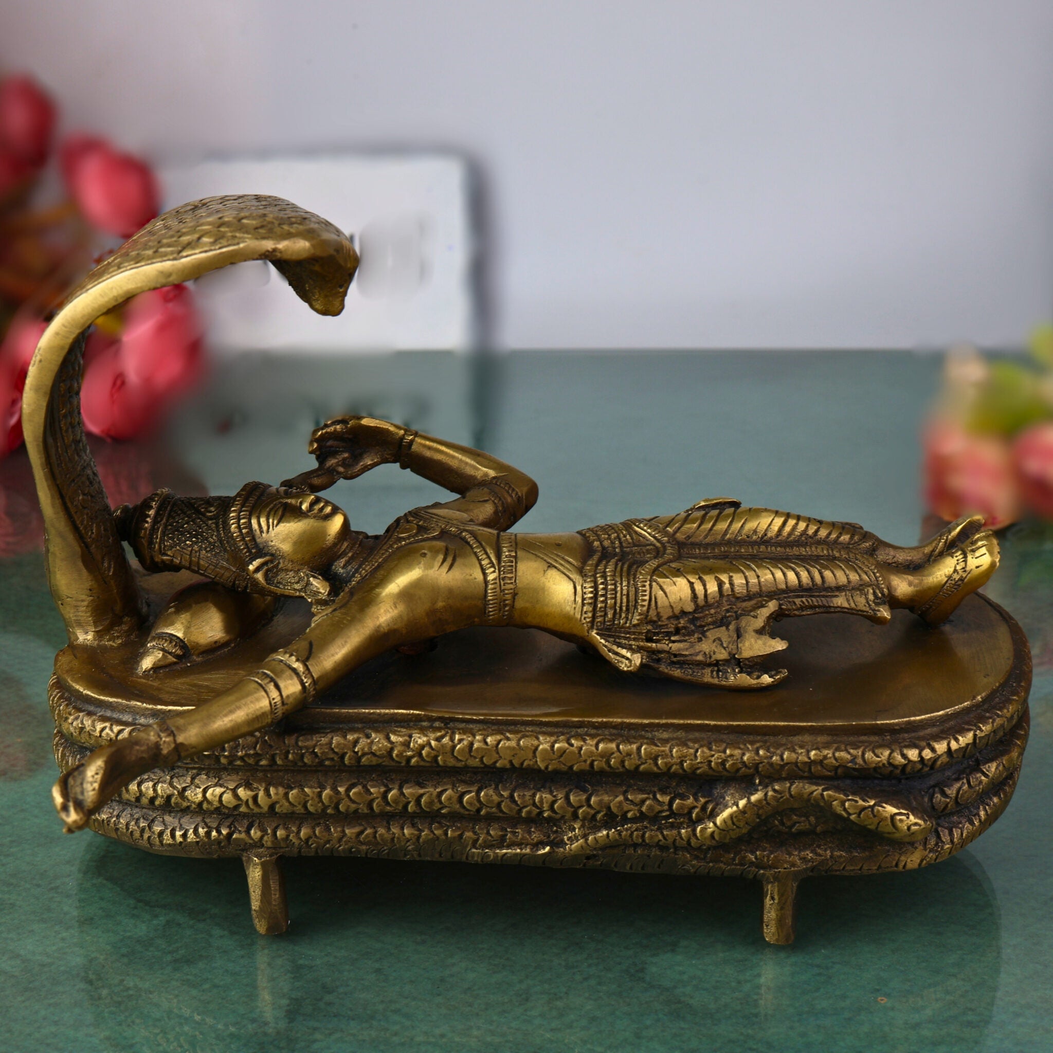 Brass | Vishnu Idol | Lord Vishnu | Vishnu Idol Brass | Vishnu| Murti | Idol | Brass Vishnu Idols For Puja | Brass Narayan Idol | Lakshminarayan| Lakshmi Narayan