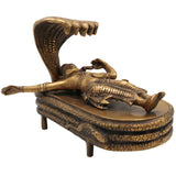 Brass Vishnu Idol Sleeping on Sheshnag | Narayana Murti | Balaji Pooja Statue | Govinda Vigraha | Padmanabha Home Decor & Spiritual Gift,Gold, 5.5 Inch, 1 Piece
