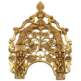 Brass Hand Craved Prabhavali Frame Arch Wall Hanging Prabhawal With Birds And Flowers,Gold, 14 Inch, 1 Piece