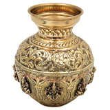 Brass Kalash Pooja Pot,Traditional Handcrafted Sacred Kalasam for Hindu Worship, Home Temple Decor & Gifting, Gold, 7 Inch, 1 Piece