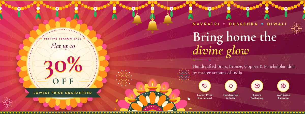 Festive Season Sale: flat up to 30% off handcrafted brass, bronze, copper and Panchaloha idols