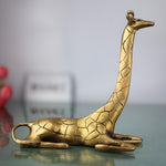 Brass Exquisite Giraffe Idol Statue | Handcrafted Peetal & Pittal Giraffe Figurine, Home Decor Showpiece, Ashtadhatu & Velli Aluminiyam Giraffe Sculpture