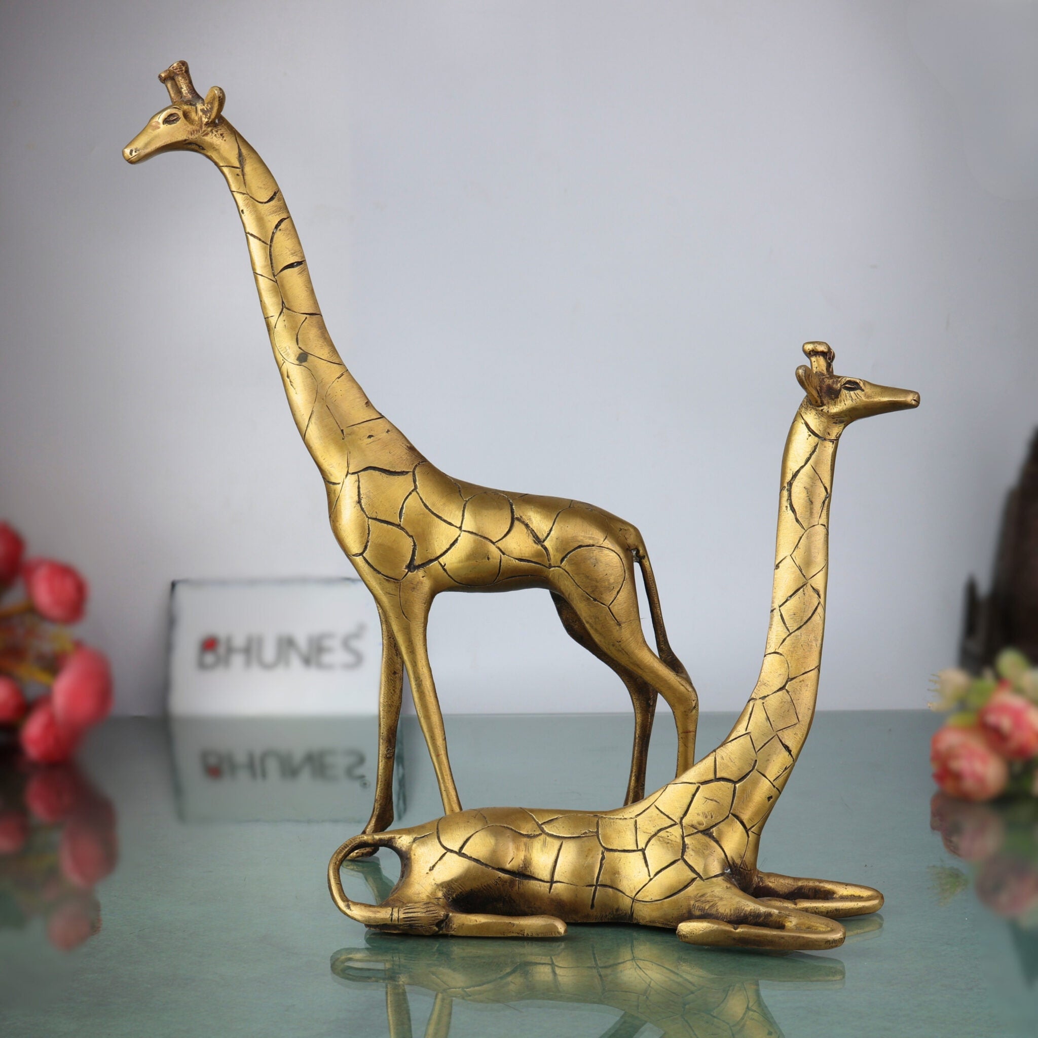 Brass Giraffe Idol