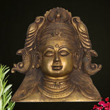Brass Parvati Head Idol – Gauri Uma Shakti Mahadevi Murti for Pooja