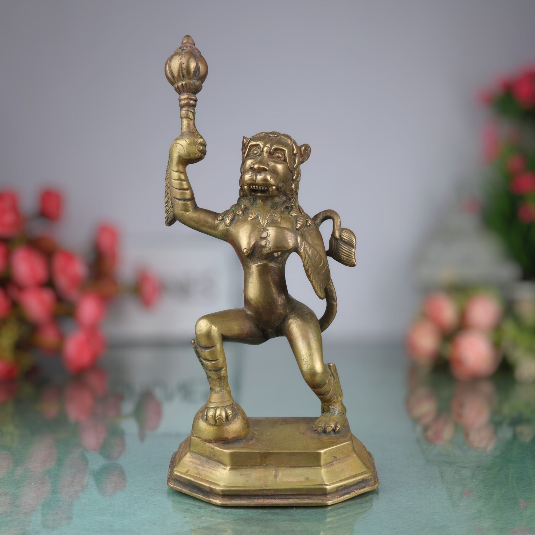 Brass Laxmi Narasimha Idol, Lakshmi Narasingh Vigraha, Narasingha Lakshmi Ji Ki Murthi