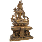 Brass Tibetan Tara Maa Idol – Green Tara | White Tara | Jetsun Dolma | Arya Tara Devi Murti | Tara Mata Statue for Pooja, Home Decor & Gifts, Gold, 12 Inch, 1 Piece