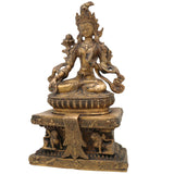 Brass Tibetan Tara Maa Idol – Green Tara | White Tara | Jetsun Dolma | Arya Tara Devi Murti | Tara Mata Statue for Pooja, Home Decor & Gifts, Gold, 12 Inch, 1 Piece