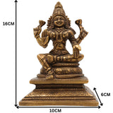 Handcrafted Brass Mahalakshmi Idol – Traditional Pital Laxmi Murti for Pooja Room, Home Temple & Prosperity Decor,Gold, 6.5 Inch, 1 Piece