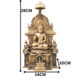 Brass Buddha Idol in Ashtamangala Pose, Gautama Buddha Murti Meditation Statue for Home Decor, Feng Shui, Vastu & Pooja,Gold, 11 Inch, 1 Piece