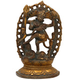 Brass Nataraja Idol | Dancing Shiva Natraj Statue | Chidambaram Natesa | Adalvallan Tandav Murti | Lord of Cosmic Dance for Home Decor, Temple & Gifts, Gold, 9 Inch, 1 Piece