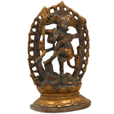 Brass Nataraja Idol | Dancing Shiva Natraj Statue | Chidambaram Natesa | Adalvallan Tandav Murti | Lord of Cosmic Dance for Home Decor, Temple & Gifts, Gold, 9 Inch, 1 Piece