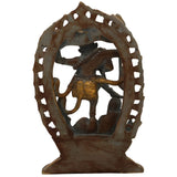 Brass Nataraja Idol | Dancing Shiva Natraj Statue | Chidambaram Natesa | Adalvallan Tandav Murti | Lord of Cosmic Dance for Home Decor, Temple & Gifts, Gold, 9 Inch, 1 Piece