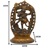 Brass Nataraja Idol | Dancing Shiva Natraj Statue | Chidambaram Natesa | Adalvallan Tandav Murti | Lord of Cosmic Dance for Home Decor, Temple & Gifts, Gold, 9 Inch, 1 Piece