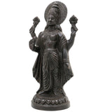 Handcrafted Brass Mahalakshmi Idol | Ashta Lakshmi Kamala Devi Statue | Lakshmi Narayani Pital Murti for Pooja, Home Temple & Gift,Gold, 9 Inch, 1 Piece