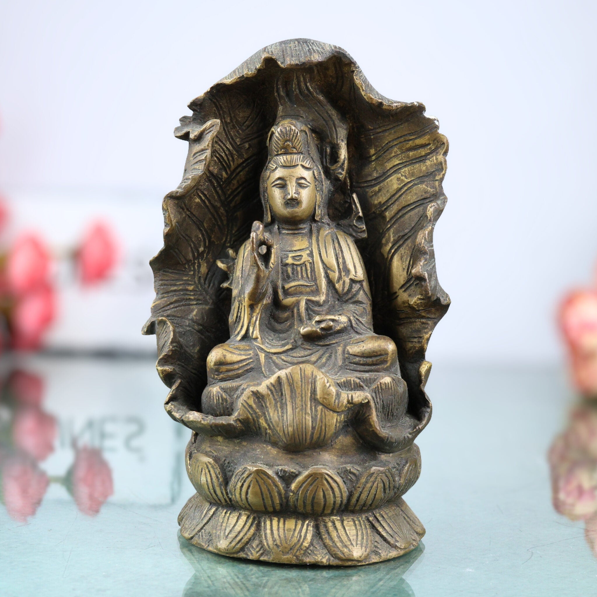 Handcrafted Brass Lord Buddha Idol | Antique Gautam Buddha Murti | Shakyamuni Siddhartha Statue for Home Decor, Pooja, Meditation & Gifts