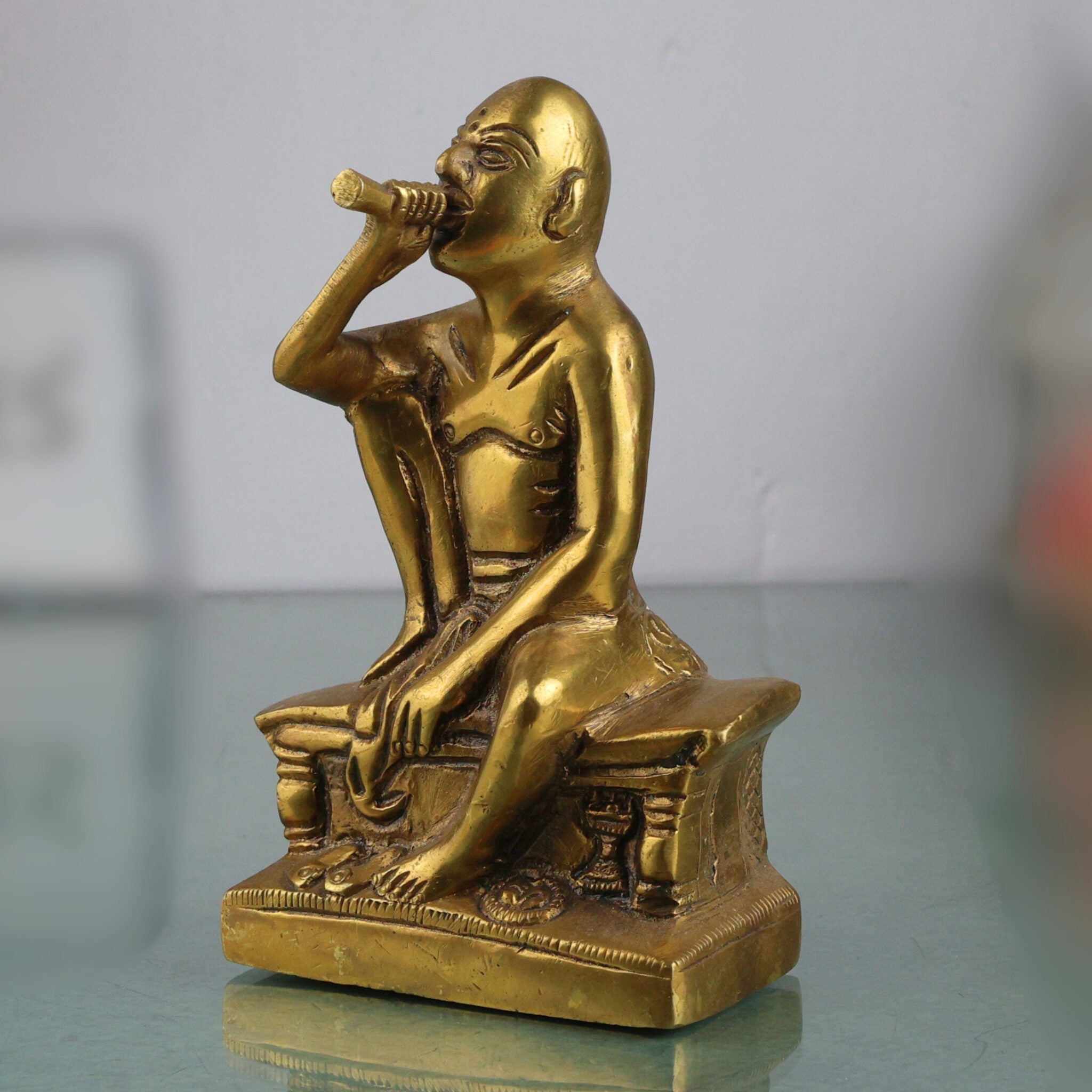 Brass Ganja Baba Idol | Baba Idol | | Ganja | Baba Statue Idol Murti Decorative Showpiece