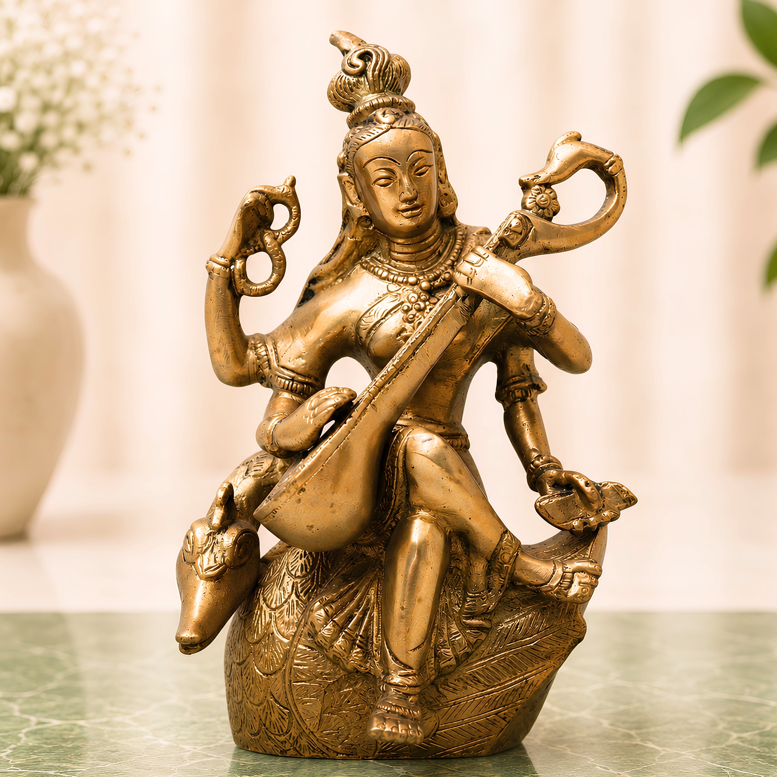 Premium Brass Saraswati Idol