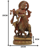 Brass Krishna with Cow Idol | Bal Gopal Govinda Murti | Peetal Kanhaiya Statue for Puja, Home Decor & Gifts, Gold, 8 Inch, 1 Piece