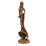 Brass Nag Kanya Statue | Brass Naga Kanya Statue | Nag Kanya Idol | Brass Snake Goddess Nag Kanya Statue Fertility Goddess Mansa Devi, Gold, 9.5 Inch, 1 Piece