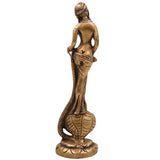 Brass Nag Kanya Statue | Brass Naga Kanya Statue | Nag Kanya Idol | Brass Snake Goddess Nag Kanya Statue Fertility Goddess Mansa Devi, Gold, 9.5 Inch, 1 Piece