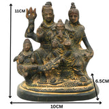 Brass Shiv Pariwar Sculpture With Parwati, Ganesha, Shiva And Lingam | Shiv Pariwar | Shivaparivar | Shivparivar Murti, Multicolor, 4.5 Inch, 1 Piece