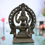 Brass Mahalakshmi Idol with Prabhavali – Shree Kamala Devi | Ashta Lakshmi Murti for Pooja Room, Temple, Home Decor & Gifts