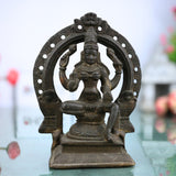 Brass Mahalakshmi Idol with Prabhavali – Shree Kamala Devi | Ashta Lakshmi Murti for Pooja Room, Temple, Home Decor & Gifts