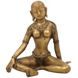 Brass Parvati Gauri Uma Idol – Handcrafted Shakti Durga Murti for Pooja, Home Decor & Gift | Handmade Pittal Devi Sculpture, Gold, 6 Inch, 1 Piece