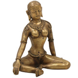 Brass Parvati Gauri Uma Idol – Handcrafted Shakti Durga Murti for Pooja, Home Decor & Gift | Handmade Pittal Devi Sculpture, Gold, 6 Inch, 1 Piece