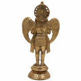 Brass Garuda Vahana Idol – Suparna Pakshiraja Vishnu Vahana Murti for Home Temple Pooja Decor,Gold, 8 Inch, 1 Piece