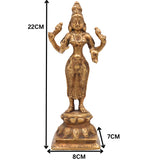 Handcrafted Mahalakshmi Brass Idol | Pital Laxmi Murti | Ashta Lakshmi Vigraham for Pooja, Home Temple & Gifts, Gold, 3 Inch, 1 Piece