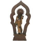 Handcrafted Brass Lakshmi Devi Idol with Prabhavali – Mahalakshmi | Kamala | Padmavati | Ashta Lakshmi | Shree Sculpture for Pooja, Home & Temple Decor, Multicolor, 5 Inch, 1 Piece